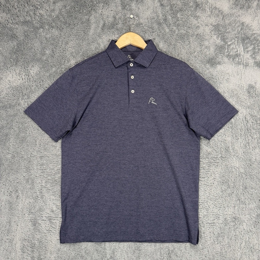Rhoback Polo Shirt Mens M Heather Indigo Performance Stretch Golf Casual